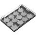 Homoyoyo Palette Magn tique Vide pour Fards Paupi res Plateau de Maquillage Compact en Plastique Robuste 12 Compartiments Ronds avec Pinceau Paupi res Rangement pour Voyage et