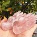 2pcs Handwork Natural Rose Crystal Dragon Pink Quartz Stone and Crystals Natural Luster - Buy Online on GoSupps.com