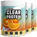 Clear protein vegan 1080g orange - incredibly delicious & refreshing protein drink - vegan clear whey protein/iso clear alternative with high -quality pea protein hydrolysate - 56% protein orange 360 g (3 Pack)