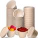 Potchen 100 Pcs 4oz Bagasse Fiber Condiment Cups with Lids, Sauce Containers Paper Sample Portion Cup Disposable Souffle for Snack Dressing Food Storage