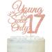 Young and Sweet Only 17 Cake Topper Dancing Queen 17 17th Birthday Cake Decor Happy 17th Birthday Party Decorations Rose Gold Glitter