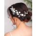 Deniferymakeup Silver Bridal Hair Piece Pearl Hair Vine Wedding Floral Hair Piece Women Leaf and Flower Headband Rhinestones Wedding Hair Accessories - Buy Online on GoSupps.com