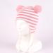 LANGZHEN Toddler Winter Hat for Baby Boys Girls 1-2 Years - Pink-Stripe Knit Beanie with Earflap and Fleece Lining - Buy Online on GoSupps.com