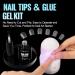 Tomicca Ultra Short Gel Nail Tips - 150 Pcs Soft Full Cover Coffin Nail Tips Set with Glue | Professional Salon Quality - 15 Sizes - Buy Online on GoSupps.com