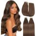 Hotlulana tape extensions real hair chocolate brown extensions real hair 24 -inch/60cm 50g invisible 100% natural tape in extensions real hair 20pcs skin weft real hair extensions tape #4.#4 chocolate brown 60cm-24 inch (20 pack)