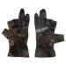 Emagentech 1 pair 3 low fingerless fishing gloves for men hunting kayak hiking camouflage summer anti-slip absorbing moisture fast drying slightly elastic knitted silicone xl