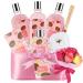 Spa Gift Baskets for Women Coconut  Teen Bath Kit 8Pcs Birthday BEAUTIFUL business GIFT Include Bubble Bath  Reed Diffuser Oil  Rose Soap Flower Gifts for Her