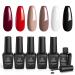 Beetles Gel Nail Polish Set Black White Red Gel Polish Soak Off Nail Lamp Gel Nail Kit Fall Winter Brown Nail Gel Polish Nail Manicure Kit DIY at Home Gifts for Women Beauty Basics