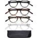 EYEURL 4-Pack Small Round Reading Glasses for Women Men Neck Hanging Blue Light Blocking Eyeglasses TR90 Readers for Women 4pack-mix1 1.5 x