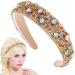 Flayem Rhinestone Headband Sparkly Crystal Headband Paddle Wide Hairband Gorgeous Party Hair Hoop Accessories for Women and Girls (Colorful)