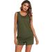 Ekouaer Women's Nursing Pyjamas Set - Adjustable Waistband, Short Sleeves, M Green - Buy Online on GoSupps.com