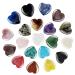 Gotfun 20 pieces crystals stone heart stone colorful stones healing crystal gemstones set lucky stones for children rose quartz amethyst heart love stones for meditation chakra Reikra energy compensation