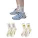 Akamas 4 couple women socks white smile face pattern crew socks colorful socks with monogram breathable cotton socks sports socks trendy stretch knitting socks gift for girls 35-41 white