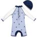 BONVERANO Baby Boys Swimsuit UPF 50+ with Sun Hat - 3 Months Purple - Buy Online on GoSupps.com