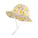 LANGZHEN Beach Sun Protection Hat for Baby Girls Adjustable Toddler Kids Hat Wide Brim Summer Play Hat with Chin Strap White lemon 2-4 Years