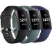 3 Pack Bands for Fitbit Charge 4/ Fitbit Charge 3/ Charge3 SE,Silicone Fitness Sport Wristbands for Women Men Small Large black +navy blue+slate grey Large