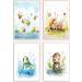 Dreamy Doodles |4 Poster Set |Sweet forest animal world |High quality A4 print without frame |Children's pictures pictures children's room |Hedgehog bees turtle snails |Baby room decoration |Wall poster