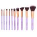 Nicole Miller Makeup Brush Collection 10 Piece Makeup Brush Gift Set Foundation Brushes Face and Eye Makeup Brush Set (Purple)
