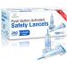 Safety Lancets Retractable 28 G Sterile 1.6 mm Push Button Activation 100 Count Single-Use Gentle for Comfortable Testing