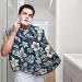 Blue and White Floral Shaving Bib | Waterproof Beard Apron | Perfect Gifts for Dad | One Size Fits All - Buy Online on GoSupps.com