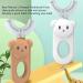 Kids U-Shaped Toothbrush - Cartoon Bear Shape - Food Grade Soft Silicone Brush Head 360 Oral Teeth Cleaning Design for Toddlers and Children White - Buy Online on GoSupps.com