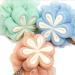 Hoirix 3Pcs Flower Shape Bath Shower Loofah Sponge Set - Exfoliating Mesh Pouf Shower Balls in Pink Color - Buy Online on GoSupps.com