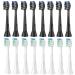 16 pieces on the plug brushes compatible with Philips Sonicare Electric toothbrush 8 pieces white and 8 pieces black toothbrush heads set