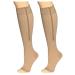 Truform Zipper Compression Stockings 15-20 mmHg Medical Socks Women and Men Knee High Open Toe Beige Medium Beige Medium (1 Pair)