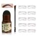 MGLIMZ Eyebrow Stamp Stencil Kit Black,One Step Eyebrow Stamp Kit Brow Stamp Stencil Kit Long Lasting Natural Shape Eyebrow Makeup with Eyebrow Brush,10pcs Eyebrows Stencils 3 in 1 Perfect Finishing Hairline Brow Powder black