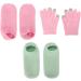 Qukaim Moisturizing Gel Gloves Socks Moisturizing Gel Gloves Socks Set Reusable Hydrating Gel Gloves Sock for Dry Cracked Skin Touch Screen Skin Care Repair Pink Green - Buy Online on GoSupps.com