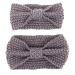 Fletion Mother and Baby Knitting Wool Headband Toddler Knotted Hairband Parent-Child Headband DISPOSABLE Packaging Gray