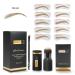 LUXSIHLA Eyebrow Stamp Kit & Stencils - Effortless Light Brown Eyebrow Definition for Flawless Shape - Buy Online on GoSupps.com