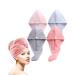 Lumimi 4 pieces set hair turban head towel made of microfiber soft adhesive extra absorbent fast -drying practical with button gift pink gray light pink light blue pink+gray+light pink+light blue
