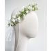 June Bloomy Bridal Flower Crown - Rose Floral Headband for Women - Maternity Photo Prop/Baby Shower - White Leaf Hair Wreath - Buy Online on GoSupps.com