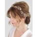 SWEETV Gold Bridal Headpiece | Pearl Wedding Headband with Flower Design - Buy Online on GoSupps.com