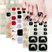 6 Sheets Toenail Stickers Stars Moon Flower Designs Gel Toenail Stickers Self-Adhesive Toenail Polish Stickers Full Toenail Wraps Toenail Art Stickers for Women Girls Toenail Decoration