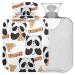 Naanle pandas pizza hot water bottle with reference transparent hot water bottle 2l large hot hot water bottle for bed handfoot heat pain relief heat and cold therapy