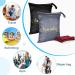 2-Pack Waterproof Travel Laundry Bags - Reusable Wet/Dry Bag for Gym, Swimsuits, Diapers - 17x22 Inches (Gray/Black) - Buy Online on GoSupps.com