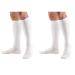 Truform Medical Compression Socks for Men and Women 8-15 mmHg Knee High Over Calf Length X-Large (2 Pack) White