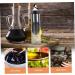 Zerodeko Glass Oil Bottle 2pcs Condiment Bottles Vegetable Oil Metal Glass Condiment Dispenser 27.5X7CMx2pcs Silverx2pcs - Buy Online on GoSupps.com