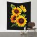 VANANI Summer Sunflower Wall Hanging. Easy Installation. Living Room And Bedroom Decorations. Wall Art Tapestry. (130x152cm) Black One Size