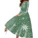 Hanxiulin Christmas dress for women print long -arm sweater dress bag christmas elk party clothes print christmas happy with bag hoodie dress top jumper autumn winter green xl