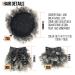Gray Afro Puff Drawstring Ponytail with Replaceable Bangs - Short Afro Curly Hair Bun Clip in Hairpiece - Buy Online on GoSupps.com