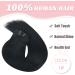Vlasy 8 Inch Black Human Hair Clip in Extensions - Natural Thick Seamless 7 Pieces for Women - Buy Online on GoSupps.com