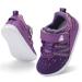 JOINFREE Baby Sneakers Toddler Shoes Soft Anti-Slip Sole Newborn First Walkers Infant Toddler Breathable Athletic Running Shoes 6-12 Months Purple