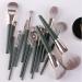 14-Piece Professional Makeup Brush Set - Complete Cosmetics Kit with Wooden Handles | Eyeshadow Blush & More - Easy to Wear & Store (Green) - Buy Online on GoSupps.com