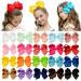 DEEKA 20 PCS Multi-colored 6" Hand-made Grosgrain Ribbon Hair Bow Alligator Clips Hair Accessories for Little Girls 6 Inch (Pack of 20)