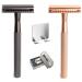 Vintage Double-Sided Metal Safety Razor with Zinc Alloy Handle - Black | Premium Shaving Experience - Buy Online on GoSupps.com