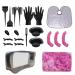 ZFISH 26-Piece Hair dye Set DIY Beauty Salon Tool Set Hair dye Bowl/Hair dye Brush/Mixing Spoon/Ear Muffs/Gloves/Color Comb Hair dye kit/Cosmetic Bag/Hair dye Shawl (Black)