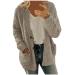 Hanxiulin fleece jacket plush jacket cuddly jacket women fleece jacket long hood fleece jacket casual fashion plush jacket windproof warm outdoor outdoor buffer jacket m gray